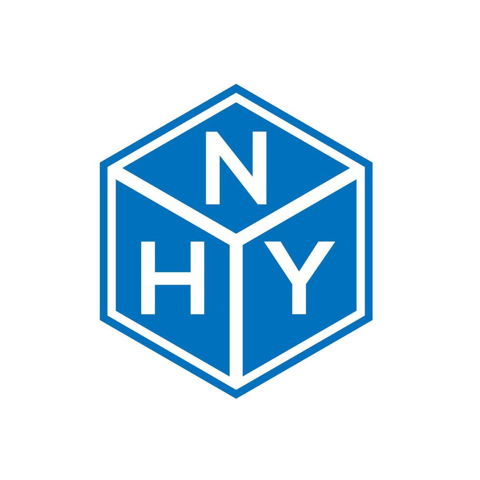 diseño del logotipo de la letra nhy sobre fondo negro. concepto de logotipo de letra de iniciales creativas nhy. diseño de letras nhy. vector