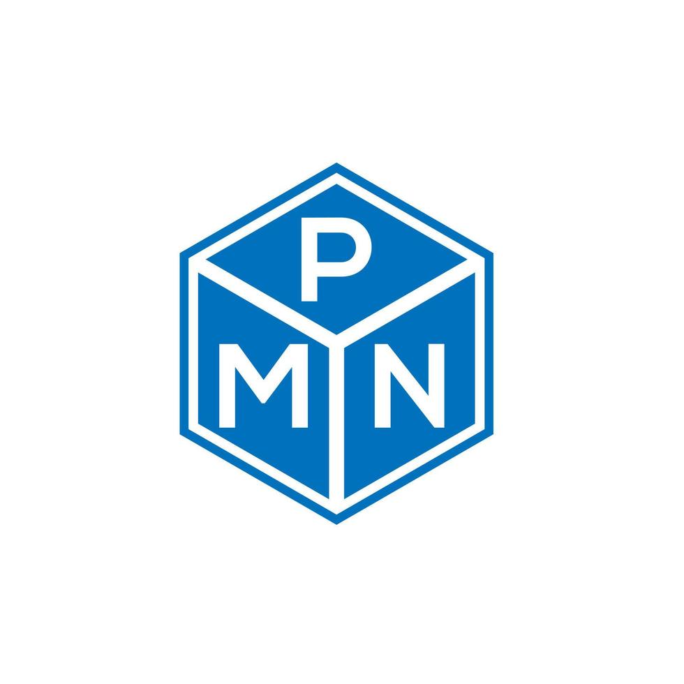 diseño de logotipo de letra pmn sobre fondo negro. concepto de logotipo de letra de iniciales creativas pmn. diseño de letras pmn. vector