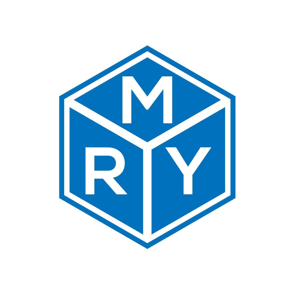 diseño del logotipo de la letra mry sobre fondo negro. mry creativo concepto de logotipo de letras iniciales. mi diseño de letras. vector