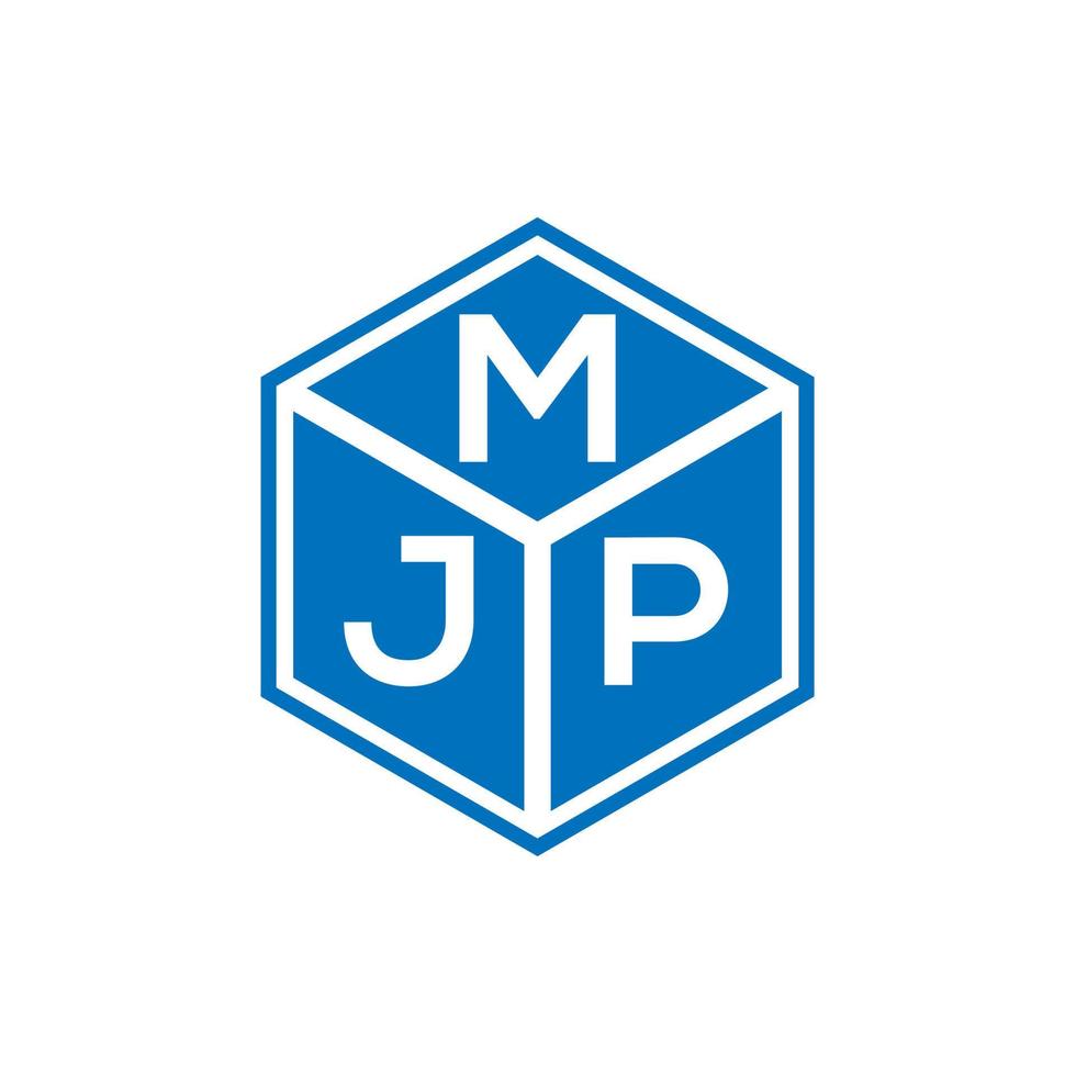 diseño de logotipo de letra mjp sobre fondo negro. concepto de logotipo de letra de iniciales creativas mjp. diseño de letras mjp. vector