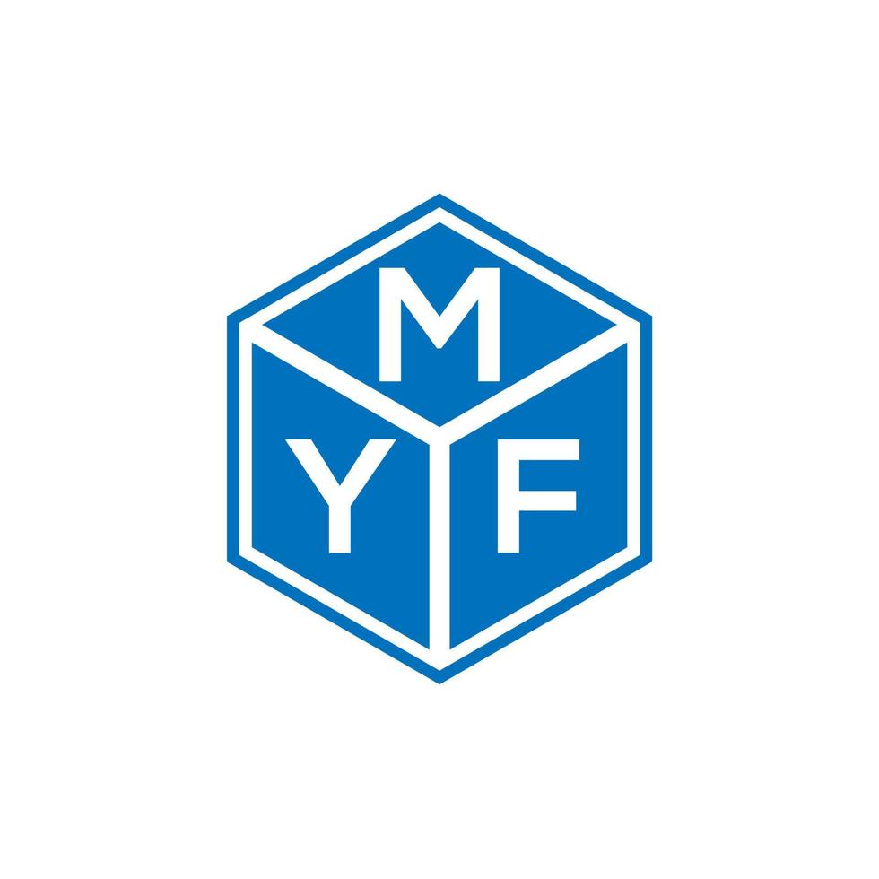 MYF letter logo design on black background. MYF creative initials letter logo concept. MYF letter design. vector