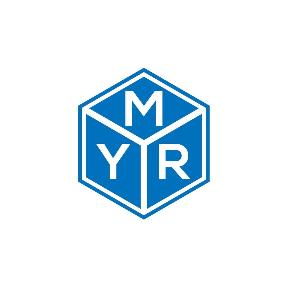 diseño del logotipo de la letra myr sobre fondo negro. concepto de logotipo de letra de iniciales creativas myr. diseño de letra myr. vector