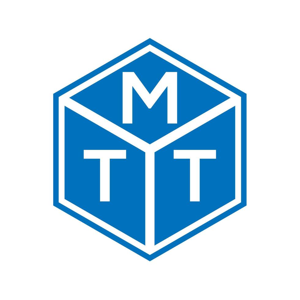 diseño de logotipo de letra mtt sobre fondo negro. concepto de logotipo de letra de iniciales creativas mtt. diseño de letras mtt. vector