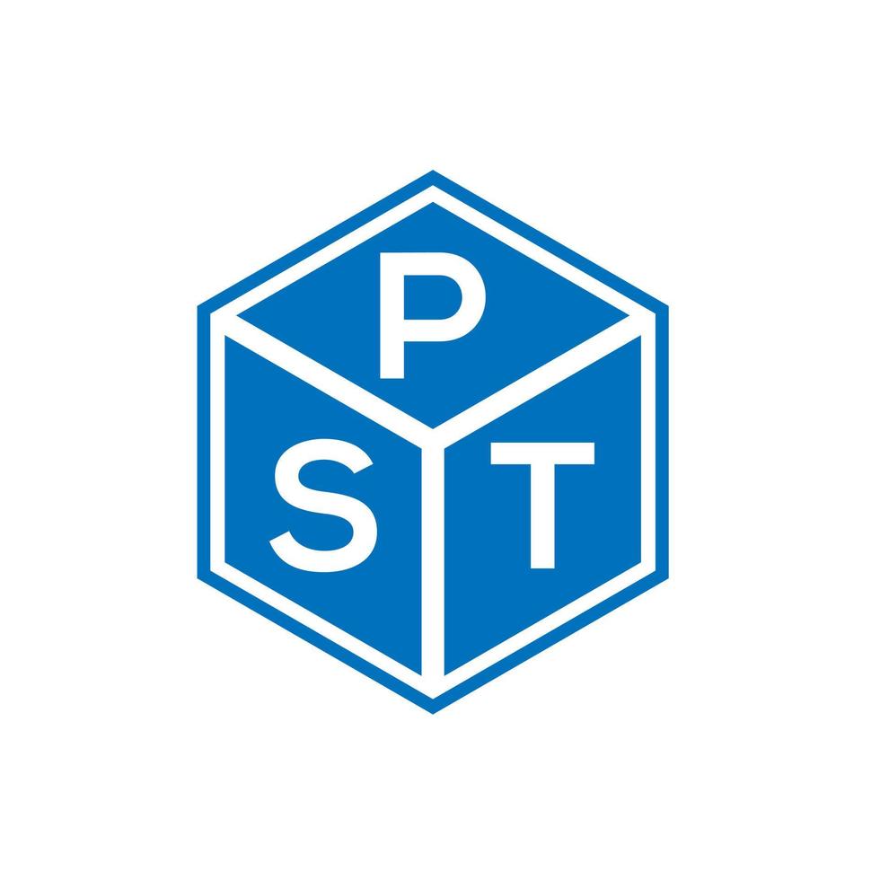diseño de logotipo de letra pst sobre fondo negro. concepto de logotipo de letra de iniciales creativas pst. diseño de letra pst. vector