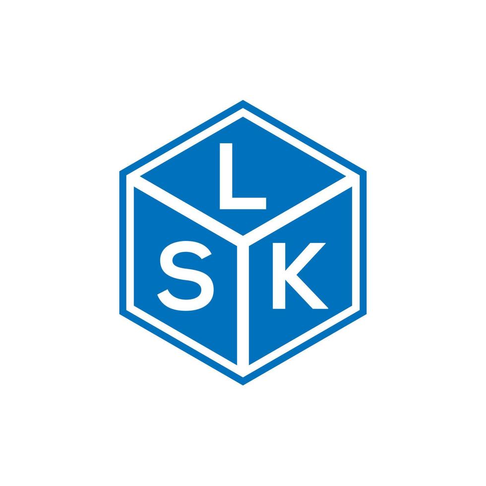 diseño de logotipo de letra lsk sobre fondo negro. Concepto de logotipo de letra de iniciales creativas lsk. diseño de letra lsk. vector