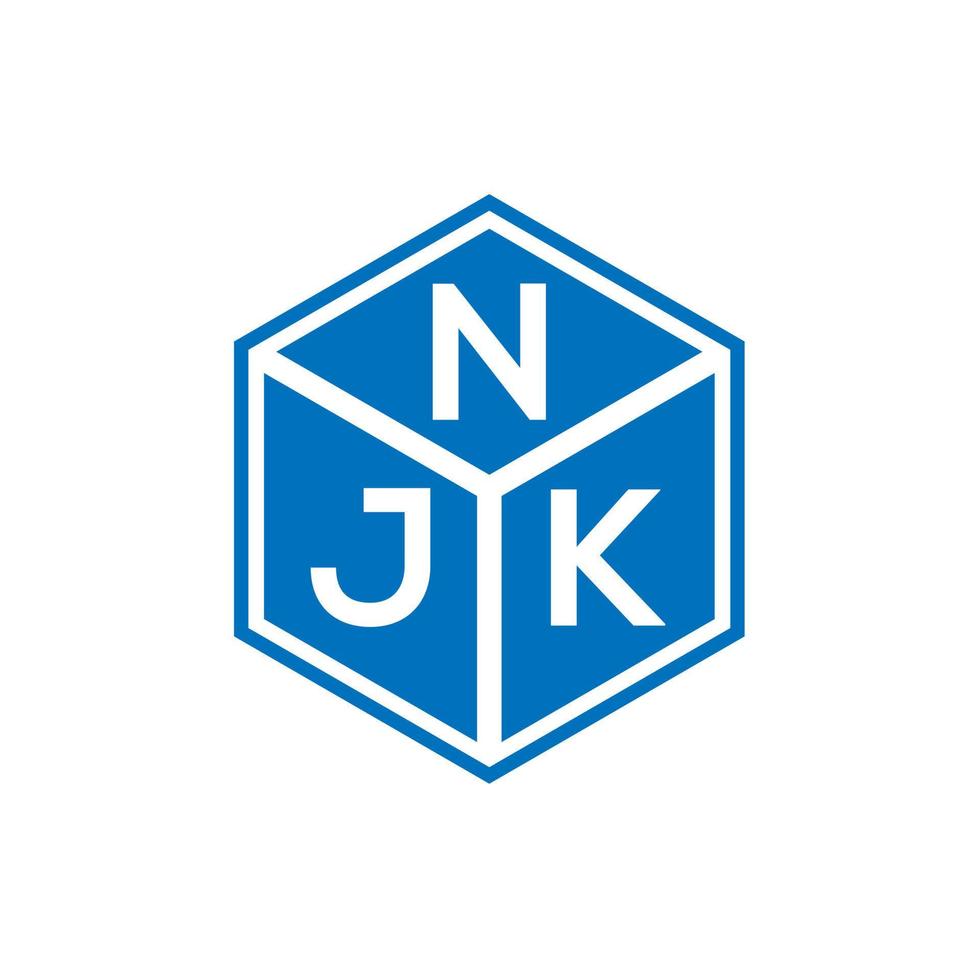 diseño del logotipo de la letra njk sobre fondo negro. concepto de logotipo de letra de iniciales creativas njk. diseño de letras njk. vector