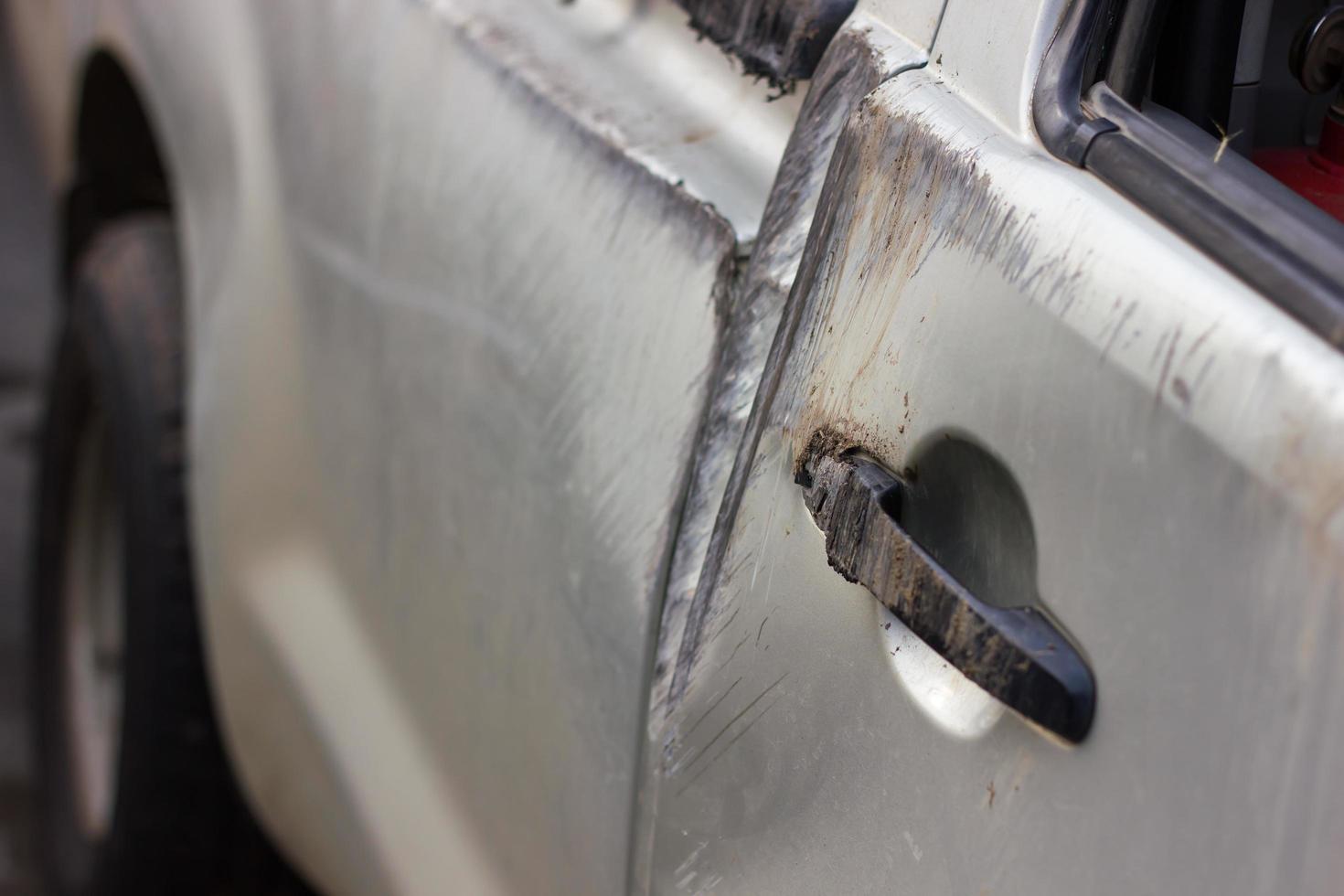 Scratches on car doors. photo