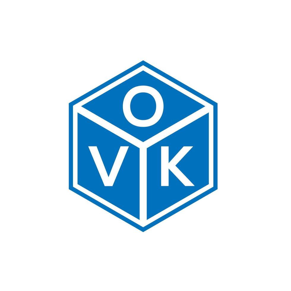 Concepto de logotipo de letra de iniciales creativas ovk. Diseño de letras ovk. diseño de logotipo de letras ovk sobre fondo negro. Concepto de logotipo de letra de iniciales creativas ovk. diseño de letras ovk. vector