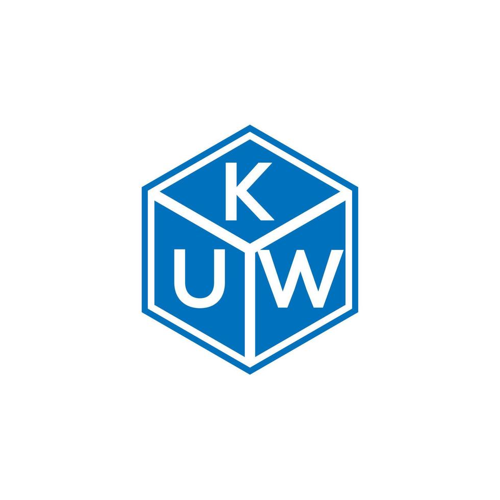 diseño de logotipo de letra kuw sobre fondo negro. concepto de logotipo de letra de iniciales creativas kuw. diseño de letras kuw. vector