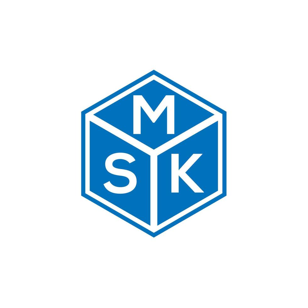 MSK letter logo design on black background. MSK creative initials letter logo concept. MSK letter design. vector