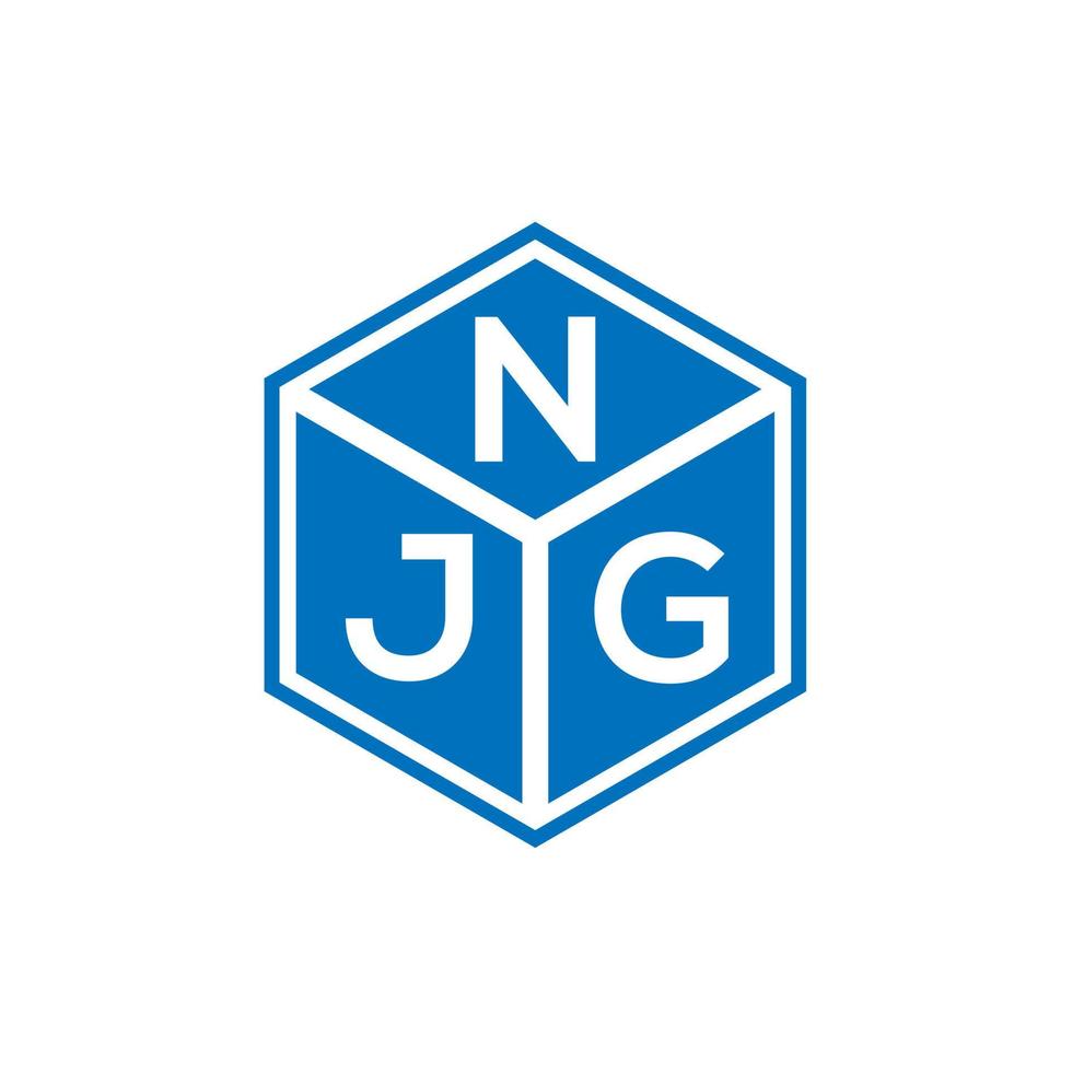 NJG letter logo design on black background. NJG creative initials letter logo concept. NJG letter design. vector
