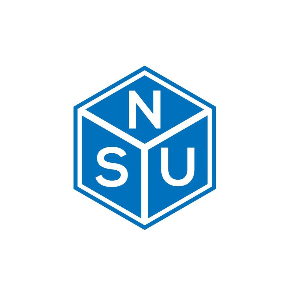 diseño de logotipo de letra nsu sobre fondo negro. nsu concepto de logotipo de letra de iniciales creativas. diseño de carta nsu. vector