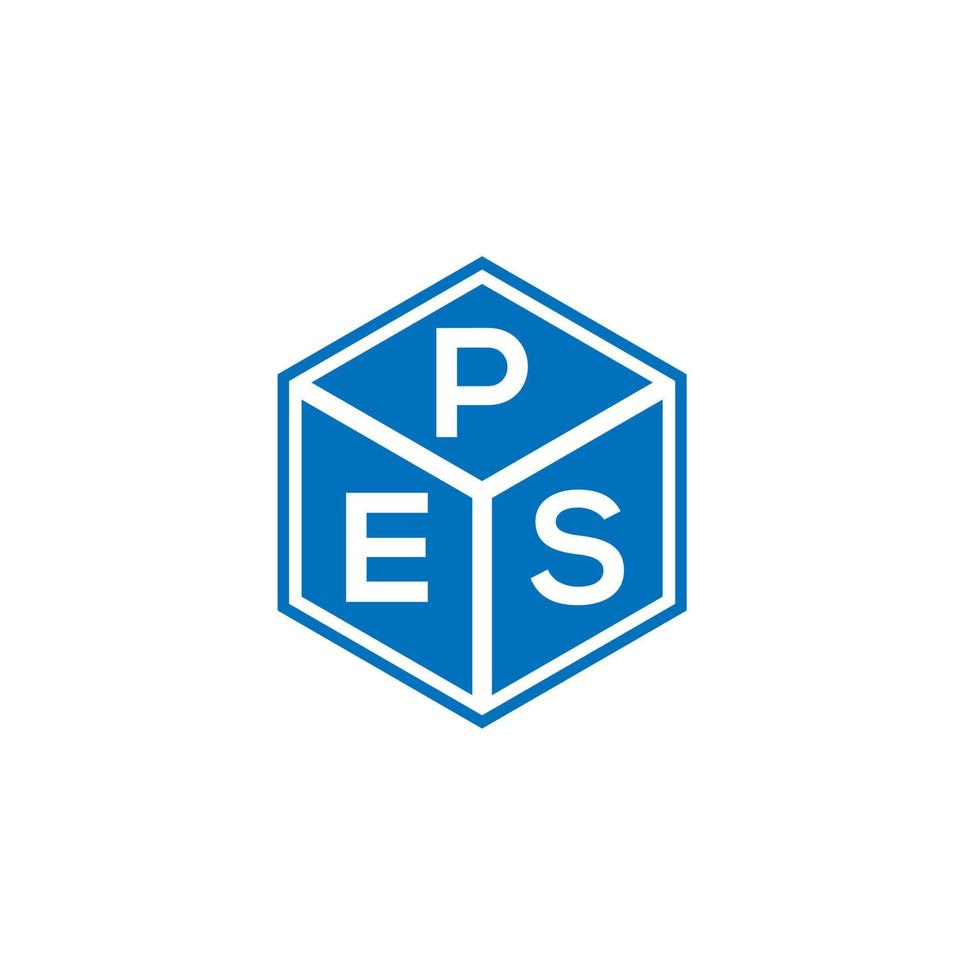 diseño de logotipo de letra pes sobre fondo negro. concepto de logotipo de letra inicial creativa pes. diseño de letras pes. vector