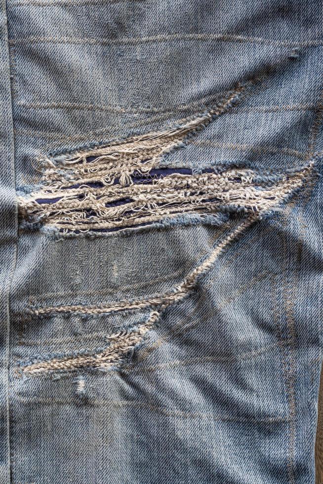 Jeans repairs are artistic. photo