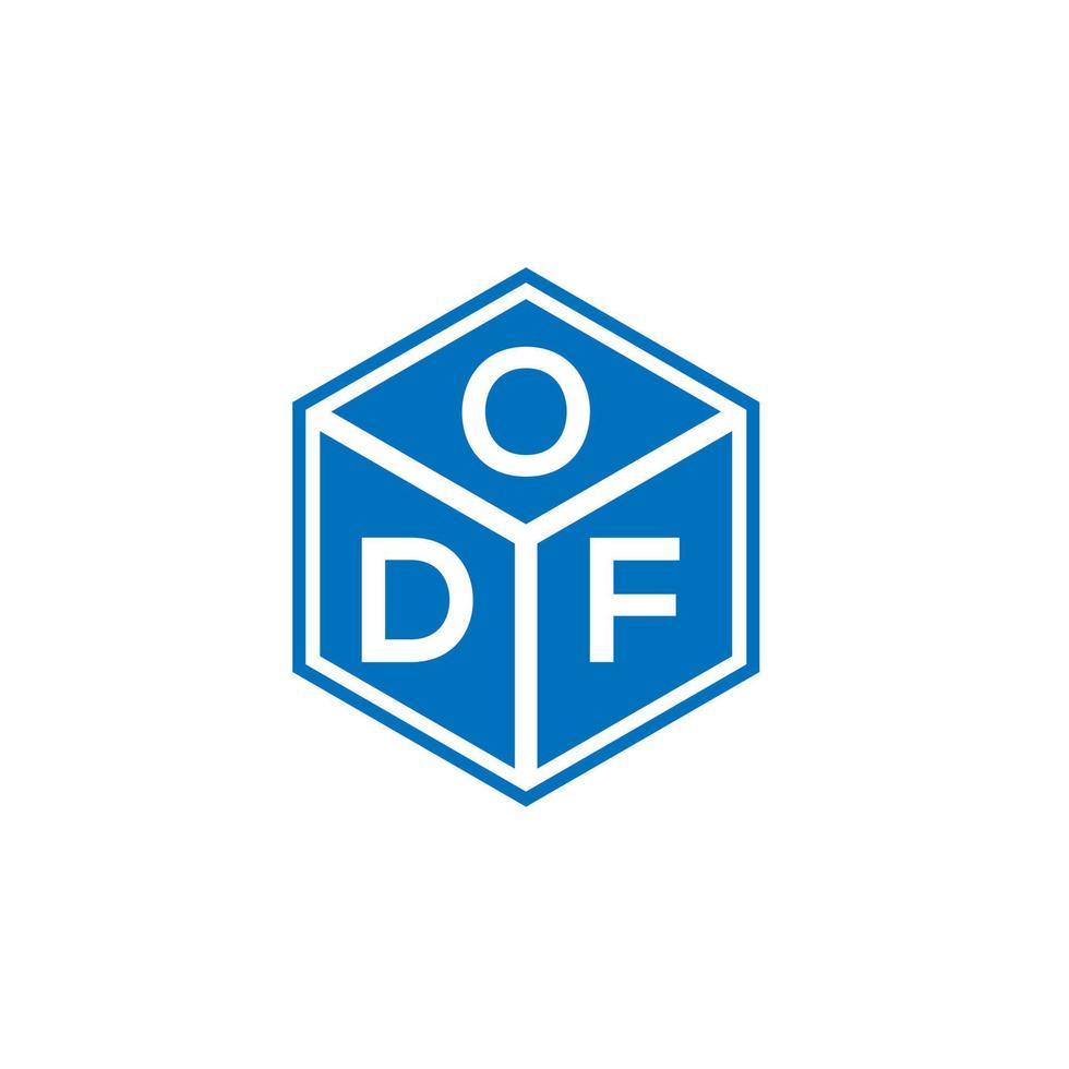 diseño de logotipo de letra odf sobre fondo negro. concepto de logotipo de letra de iniciales creativas odf. Diseño de letras ODF. vector