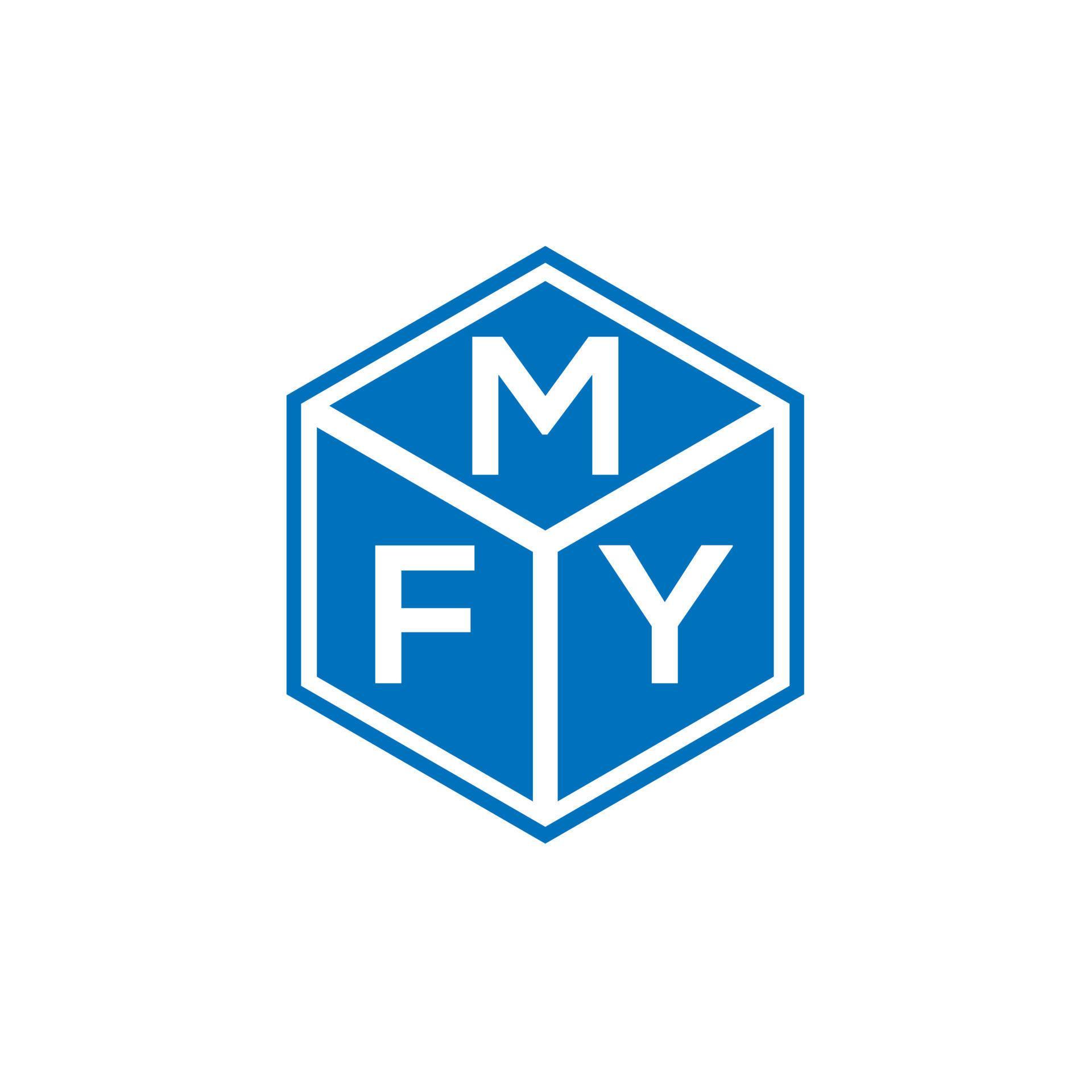 MFY letter logo design on black background. MFY creative initials