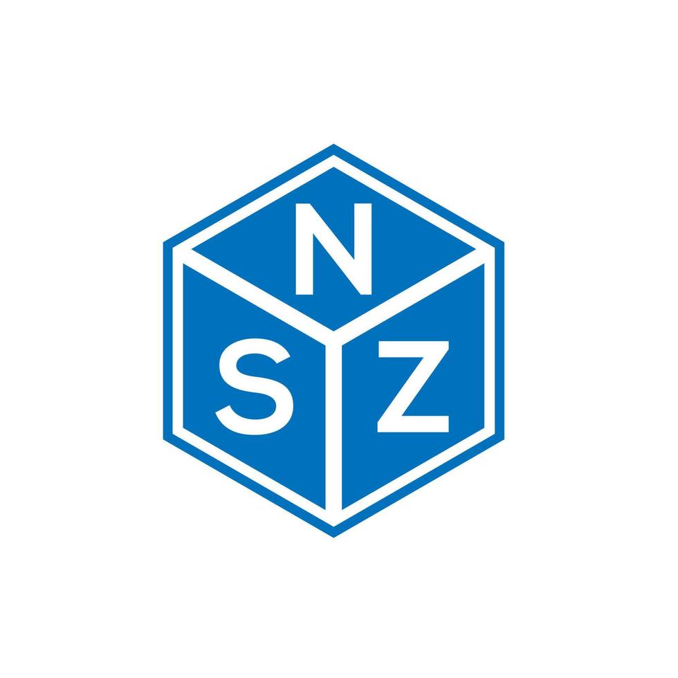 NSZ letter logo design on black background. NSZ creative initials letter logo concept. NSZ letter design. vector