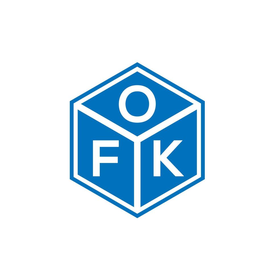 diseño de logotipo de letra ofk sobre fondo negro. concepto de logotipo de letra de iniciales creativas ofk. diseño de letras de ok. vector