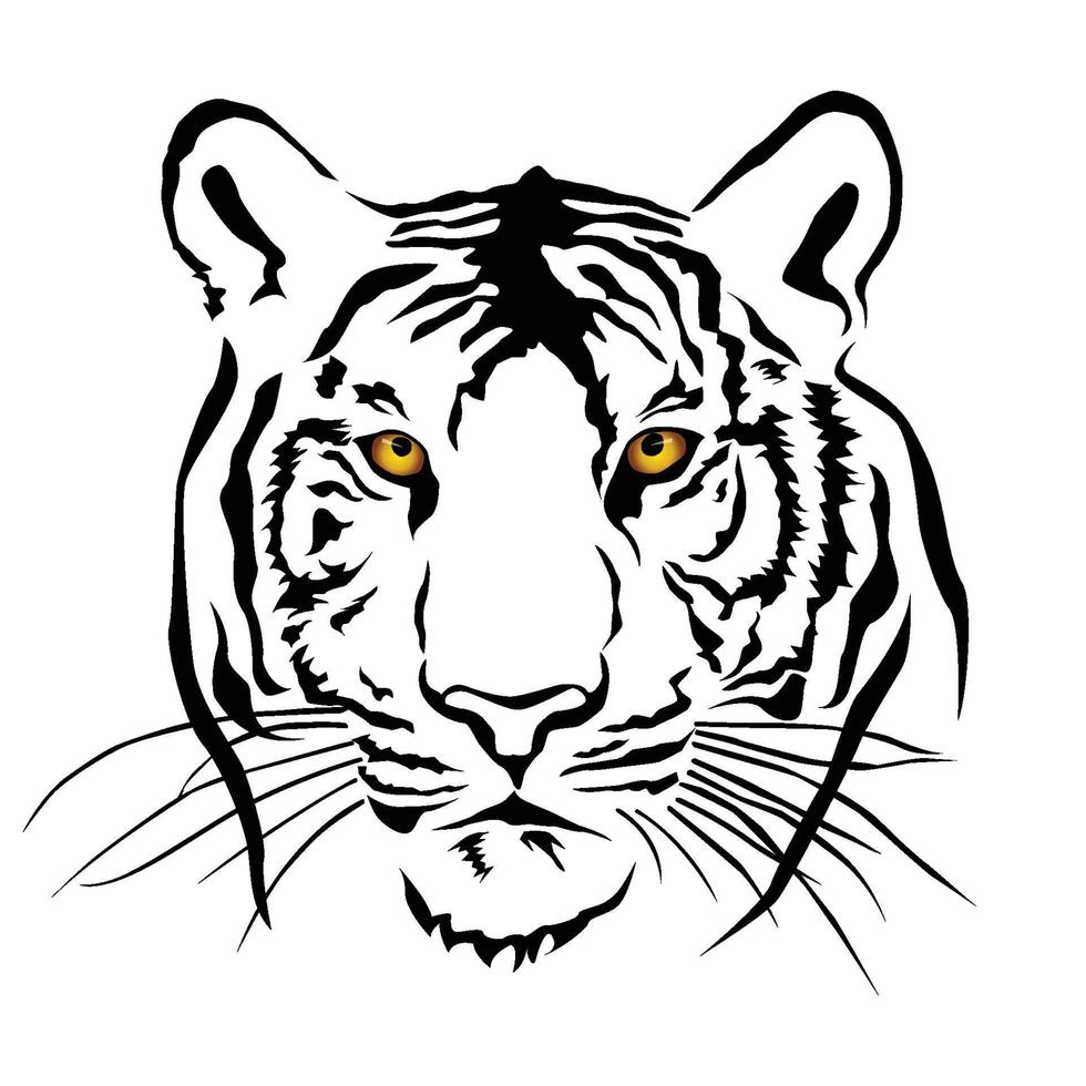 Tiger head Eye Color, Vector