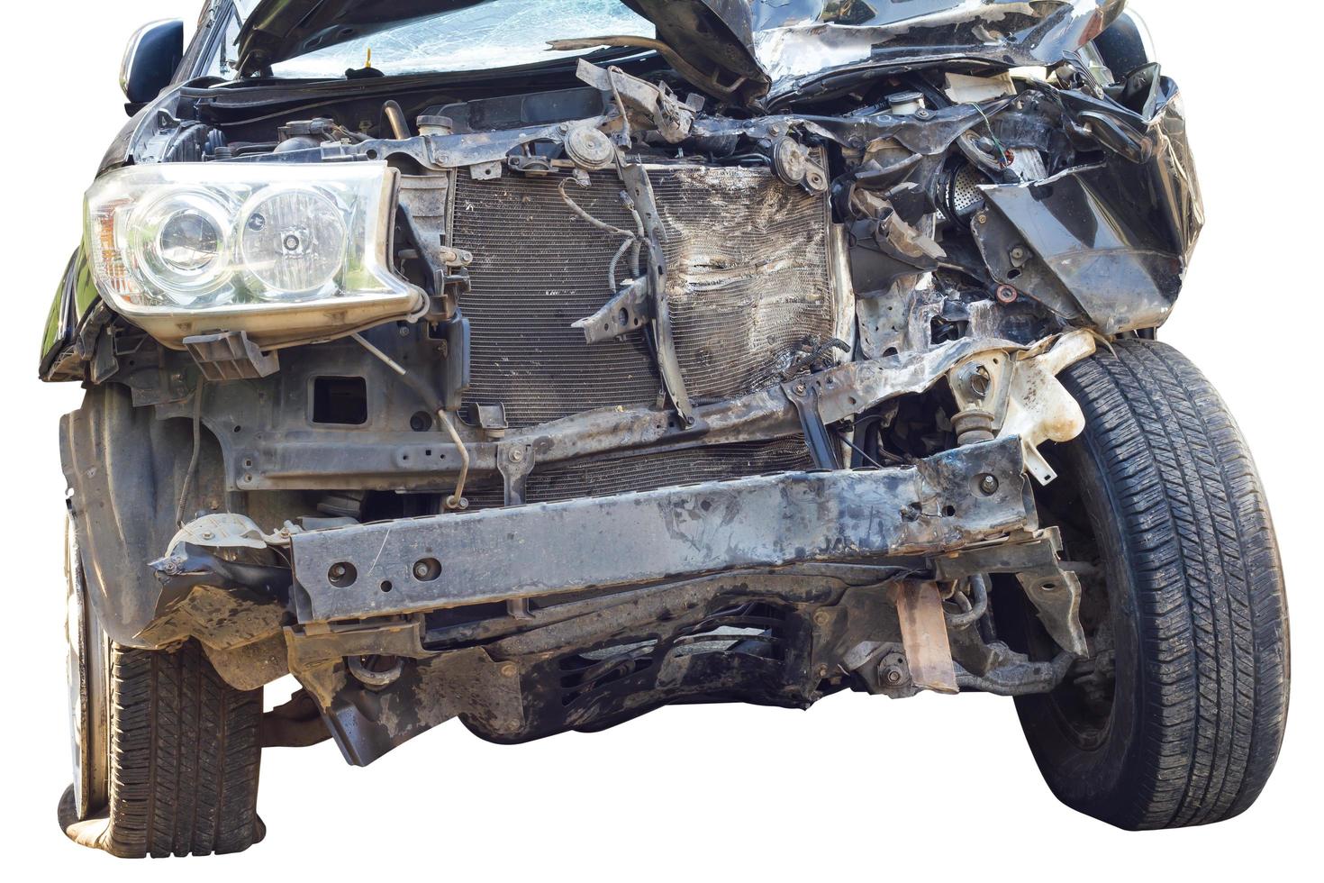 Front black cars demolished. photo