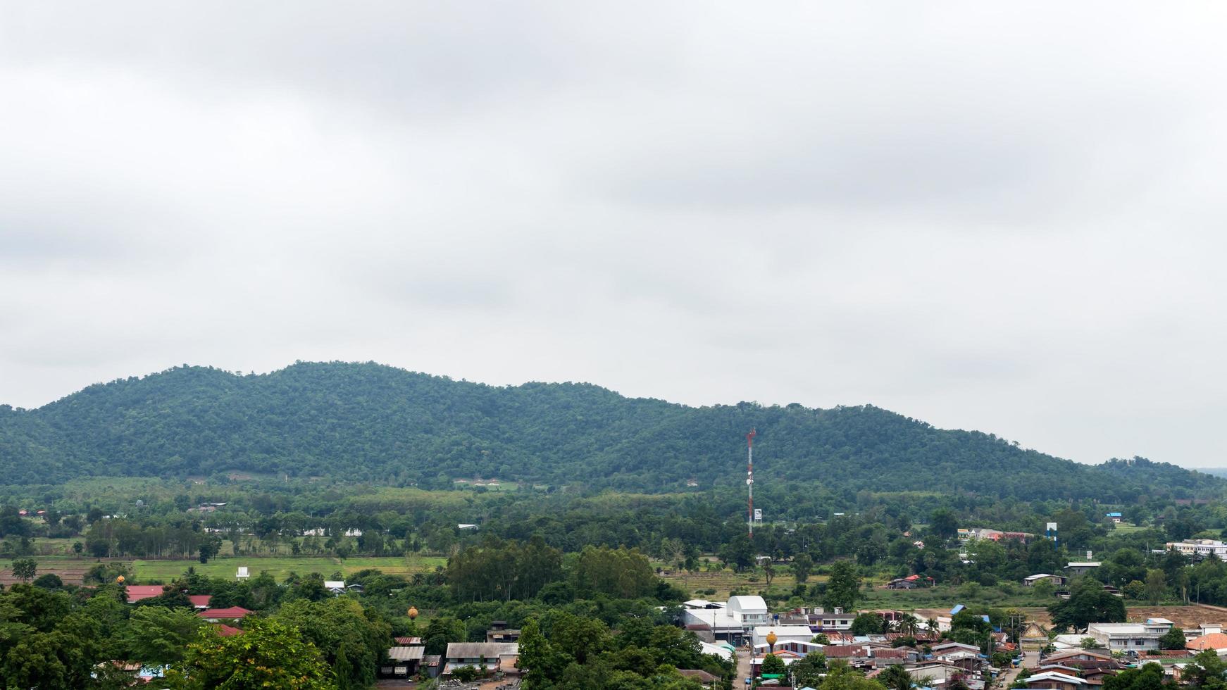 Mountains with rustic residences. photo