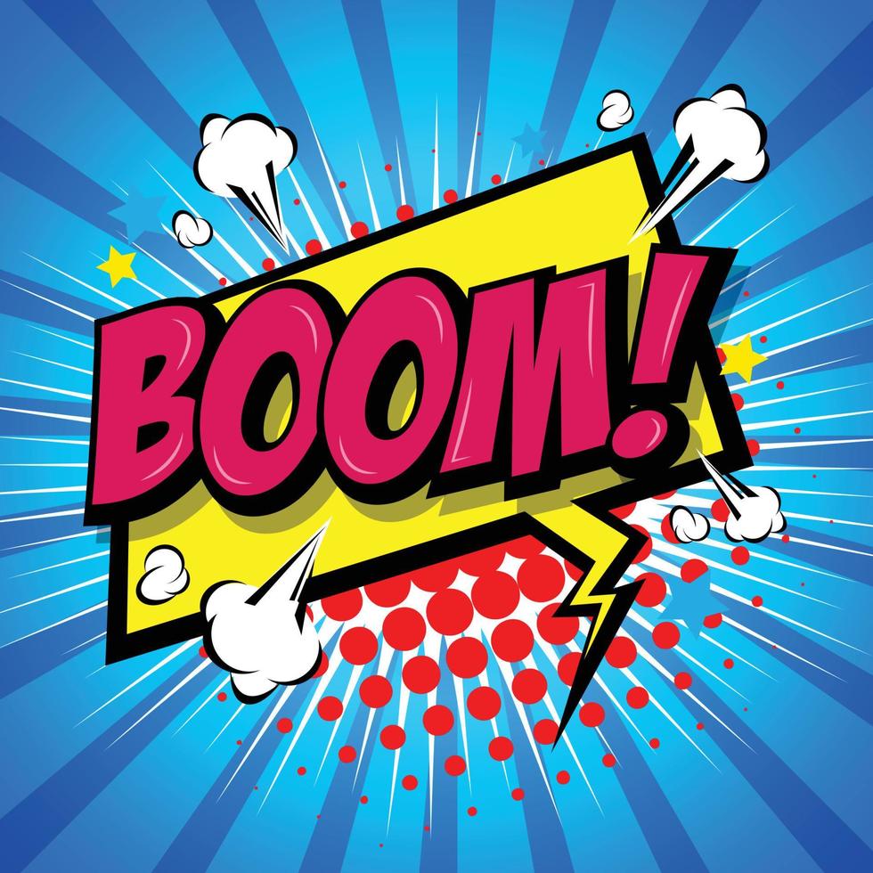 Boom Comic Speech Bubble, Cartoon. art and illustration vector file.