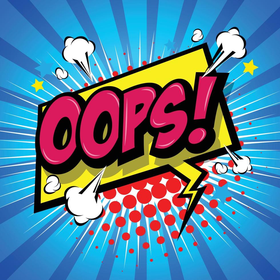 Oops Comic Speech Bubble, Cartoon. art and illustration vector file.