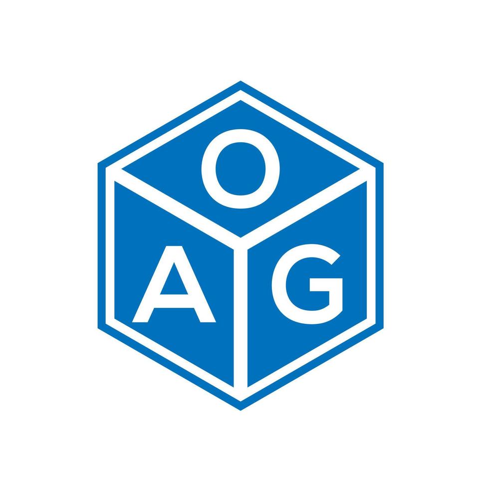 OAG letter logo design on black background. OAG creative initials letter logo concept. OAG letter design. vector
