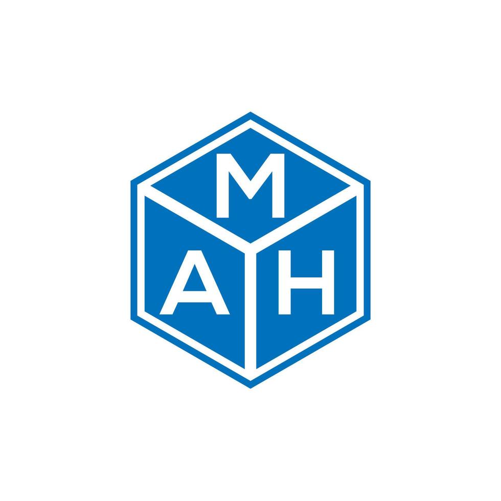 MAH letter logo design on black background. MAH creative initials letter logo concept. MAH letter design. vector