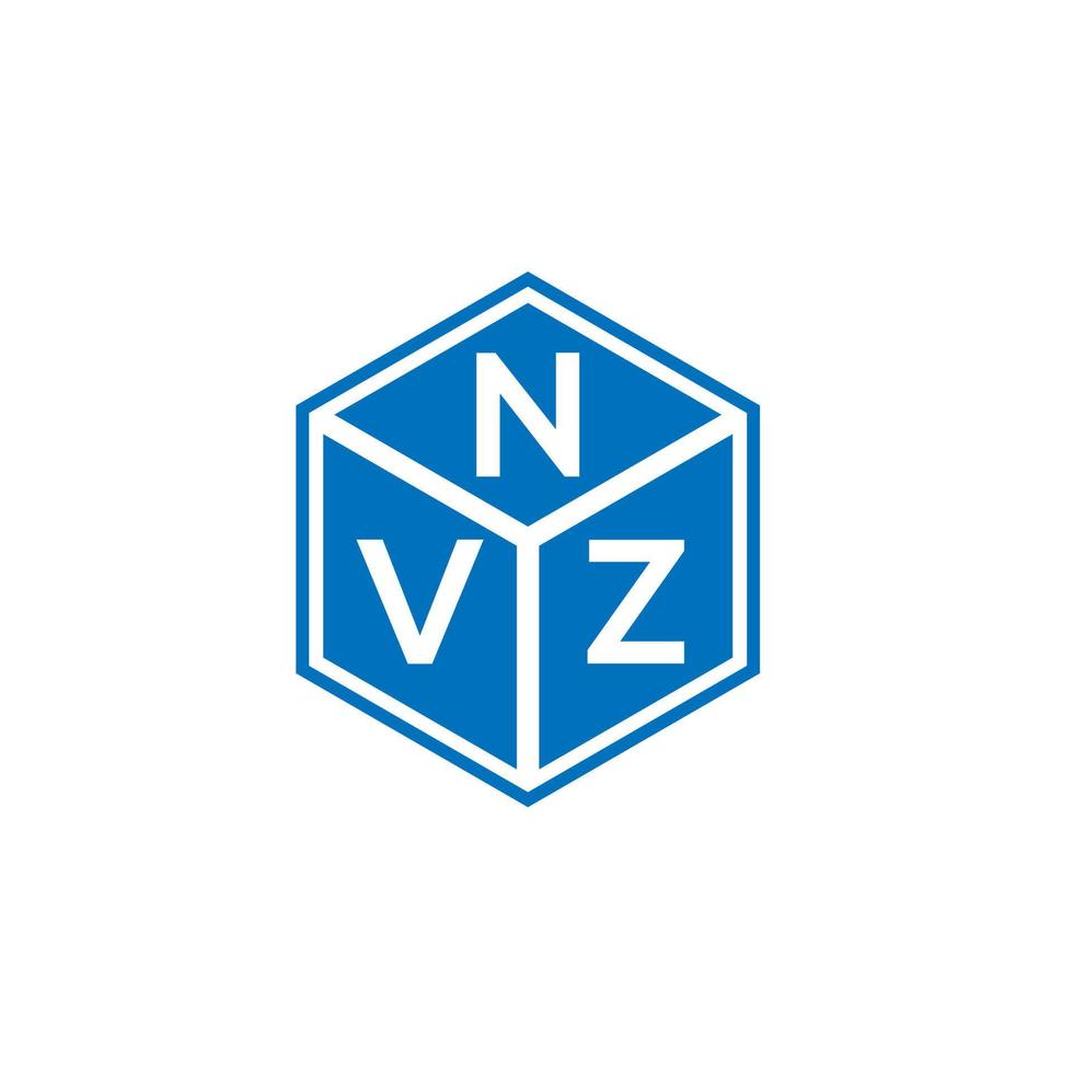 diseño del logotipo de la letra nvz sobre fondo negro. concepto de logotipo de letra de iniciales creativas nvz. diseño de letras nvz. vector