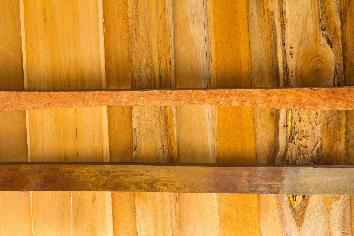 Wall with old wooden beams. photo