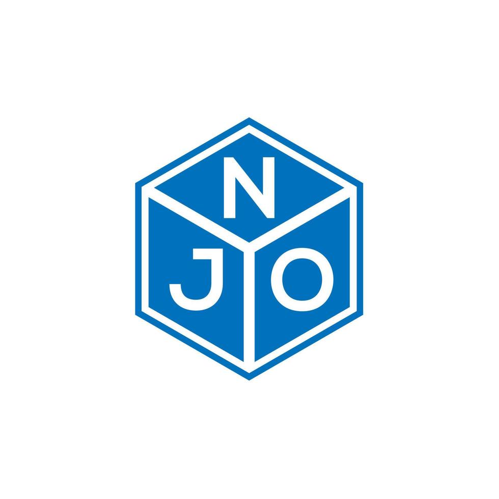 NJO letter logo design on black background. NJO creative initials letter logo concept. NJO letter design. vector