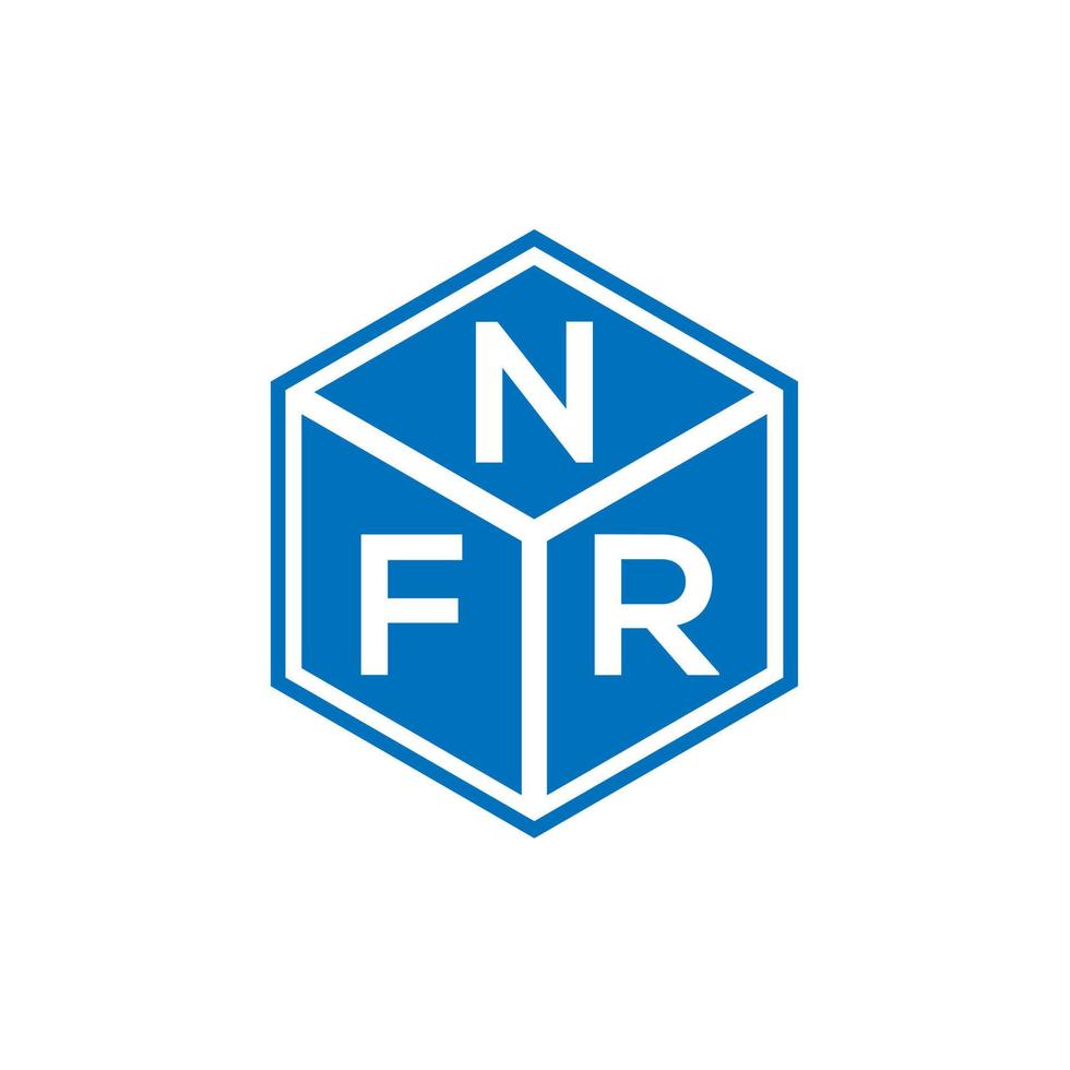 diseño de logotipo de letra nfr sobre fondo negro. concepto de logotipo de letra de iniciales creativas nfr. diseño de letra nfr. vector