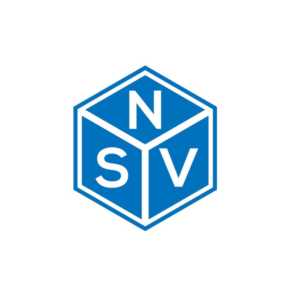 diseño del logotipo de la letra nsv sobre fondo negro. concepto de logotipo de letra de iniciales creativas nsv. diseño de carta nsv. vector