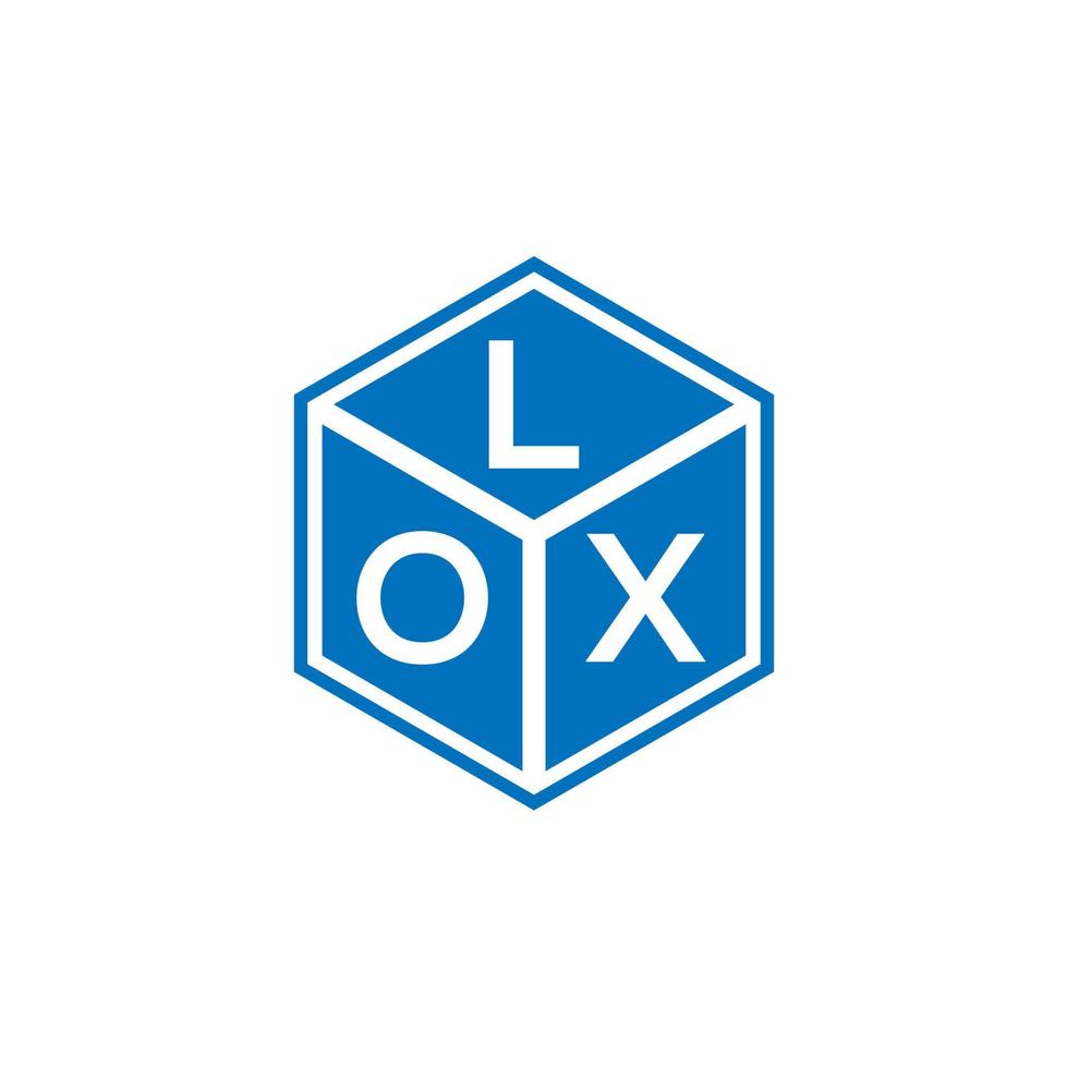 LOX letter logo design on black background. LOX creative initials
