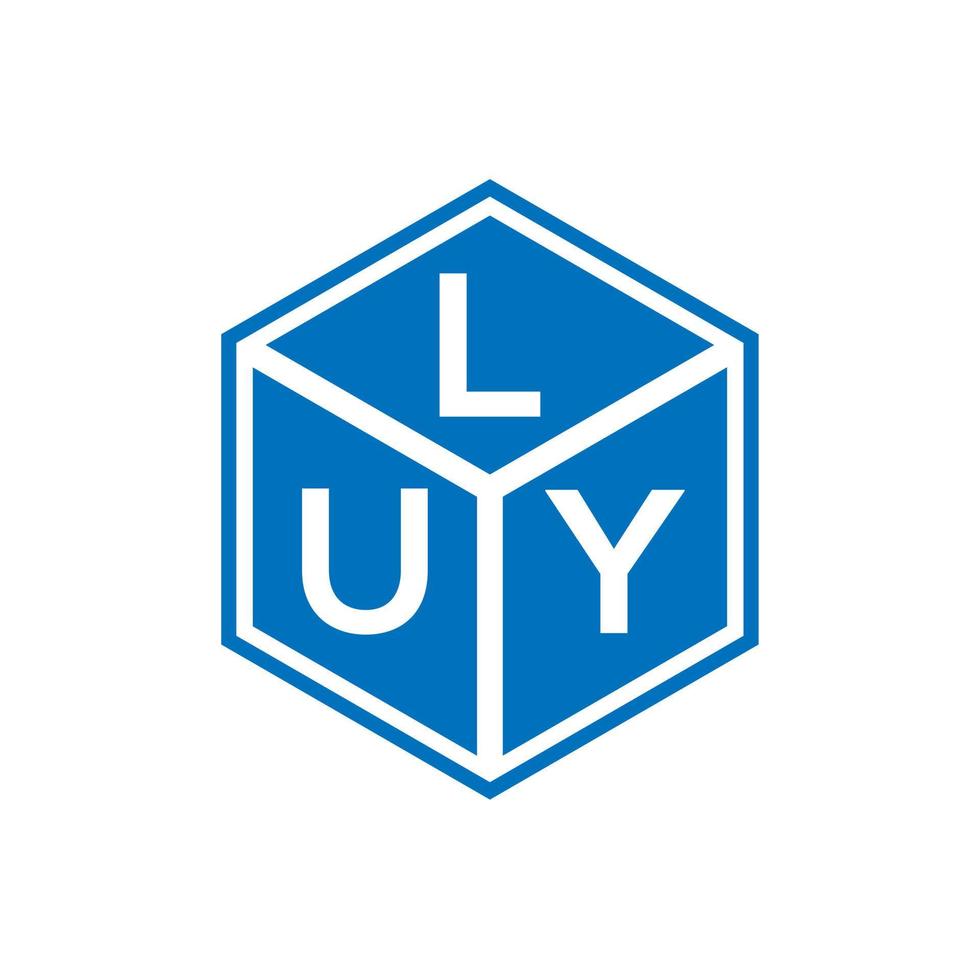 LUY letter logo design on black background. LUY creative initials