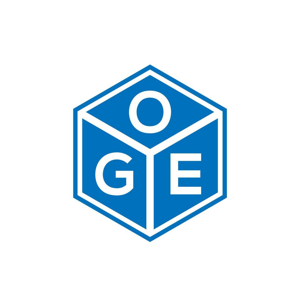 OGE letter logo design on black background. OGE creative initials letter logo concept. OGE letter design. vector