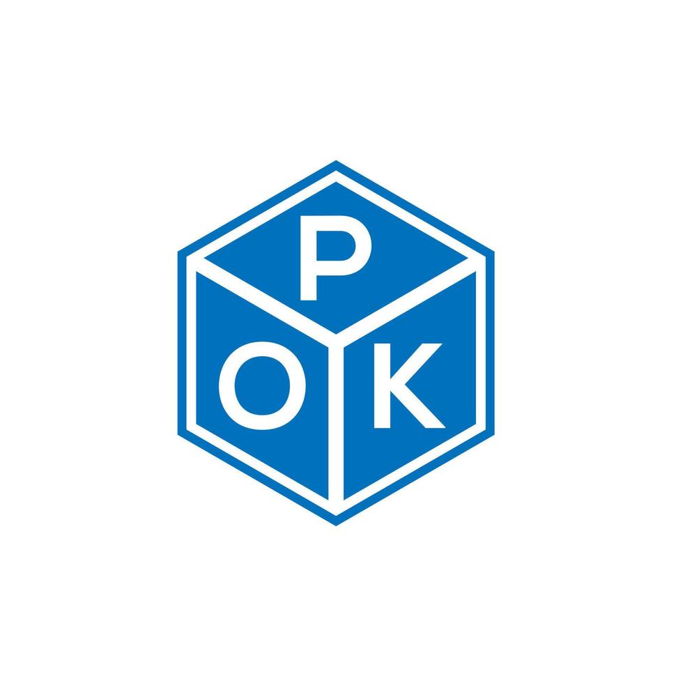 POK letter logo design on black background. POK creative initials letter logo concept. POK letter design. vector