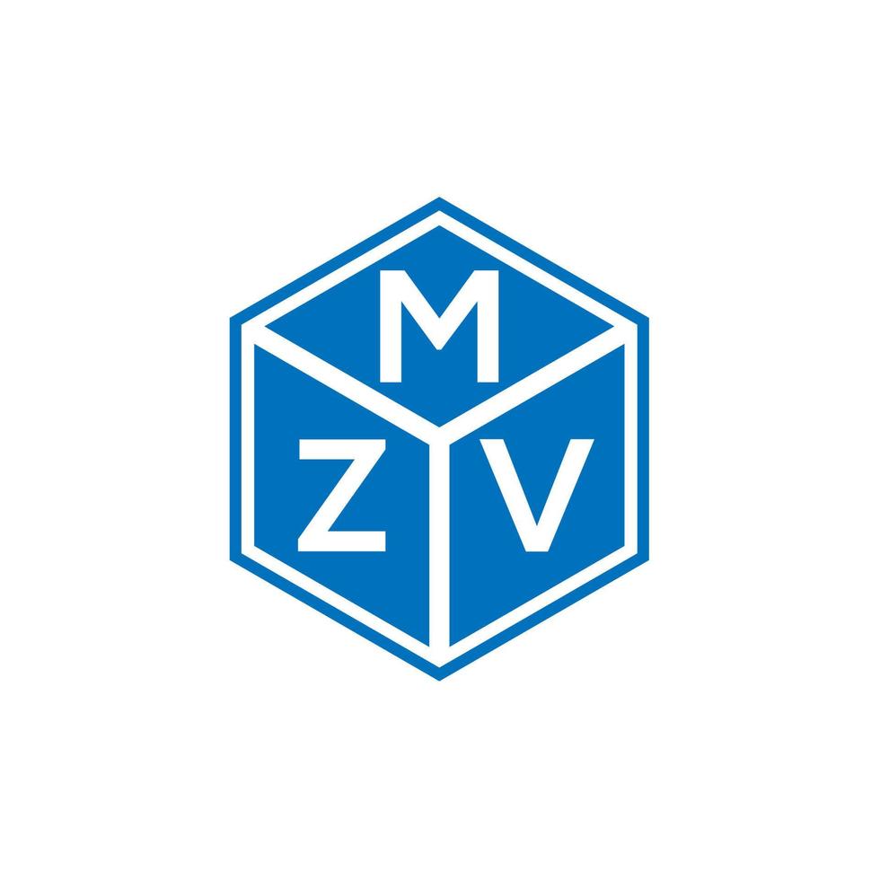 diseño de logotipo de letra mzv sobre fondo negro. concepto de logotipo de letra de iniciales creativas mzv. diseño de letras mzv. vector