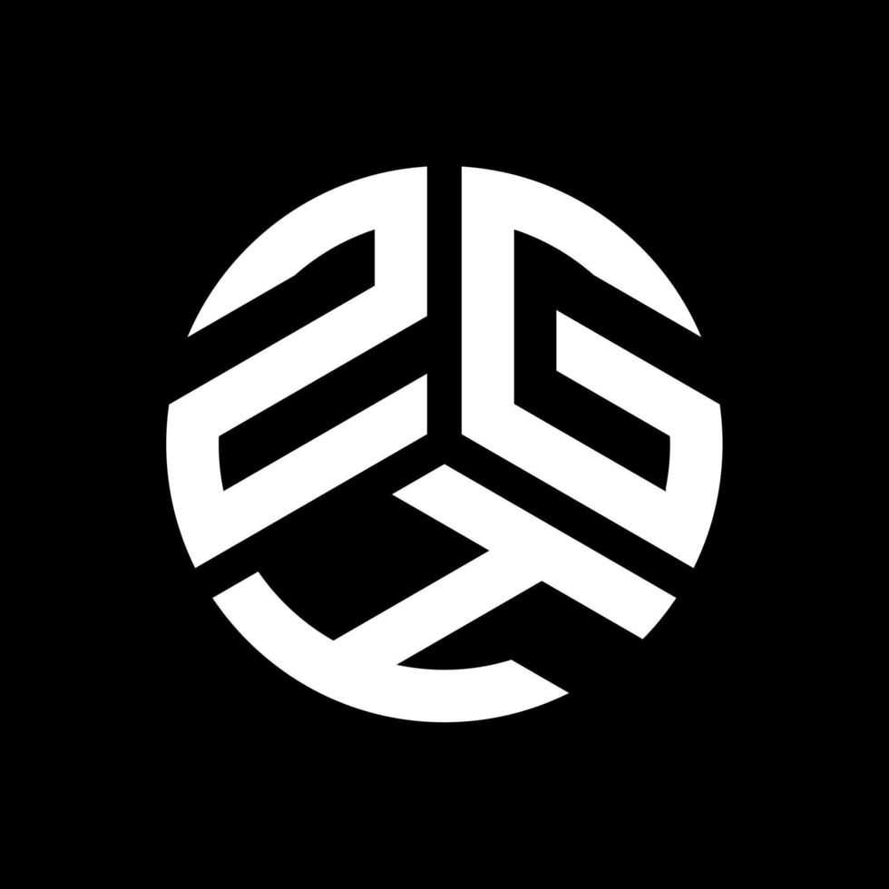 ZGH letter logo design on black background. ZGH creative initials letter logo concept. ZGH letter design. vector