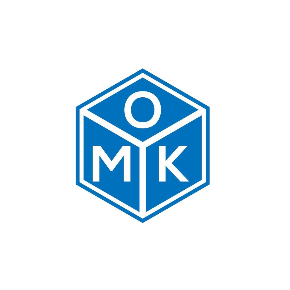 diseño de logotipo de letra omk sobre fondo negro. Concepto de logotipo de letra de iniciales creativas omk. diseño de letras omk. vector