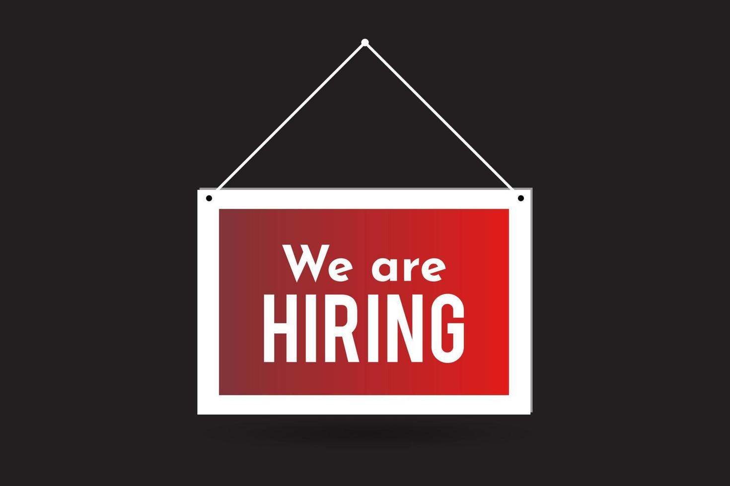 we are hiring icon sign board. recruitment worker sign icon vector