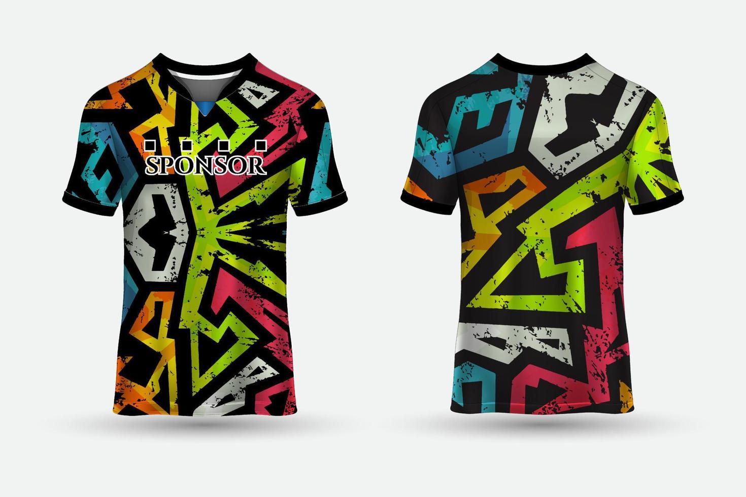 tshirt jersey design background for sports outdoor front and back view vector