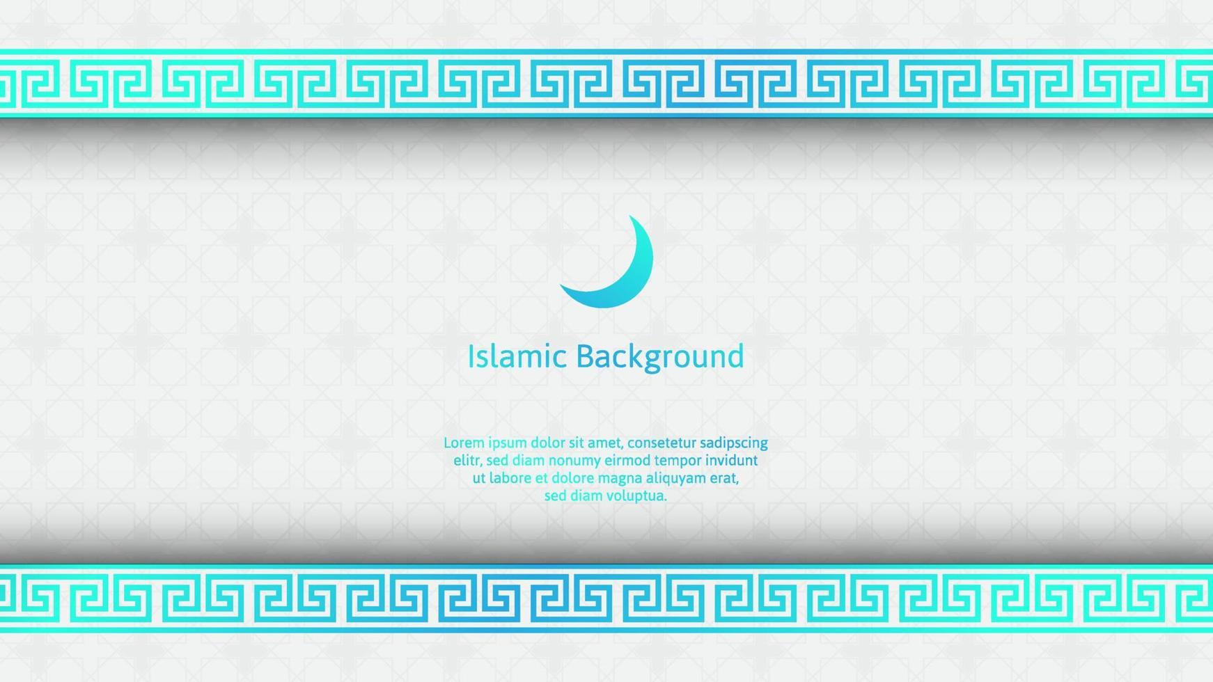 white and blue islamic background. islamic greeting card template design. vector illustration