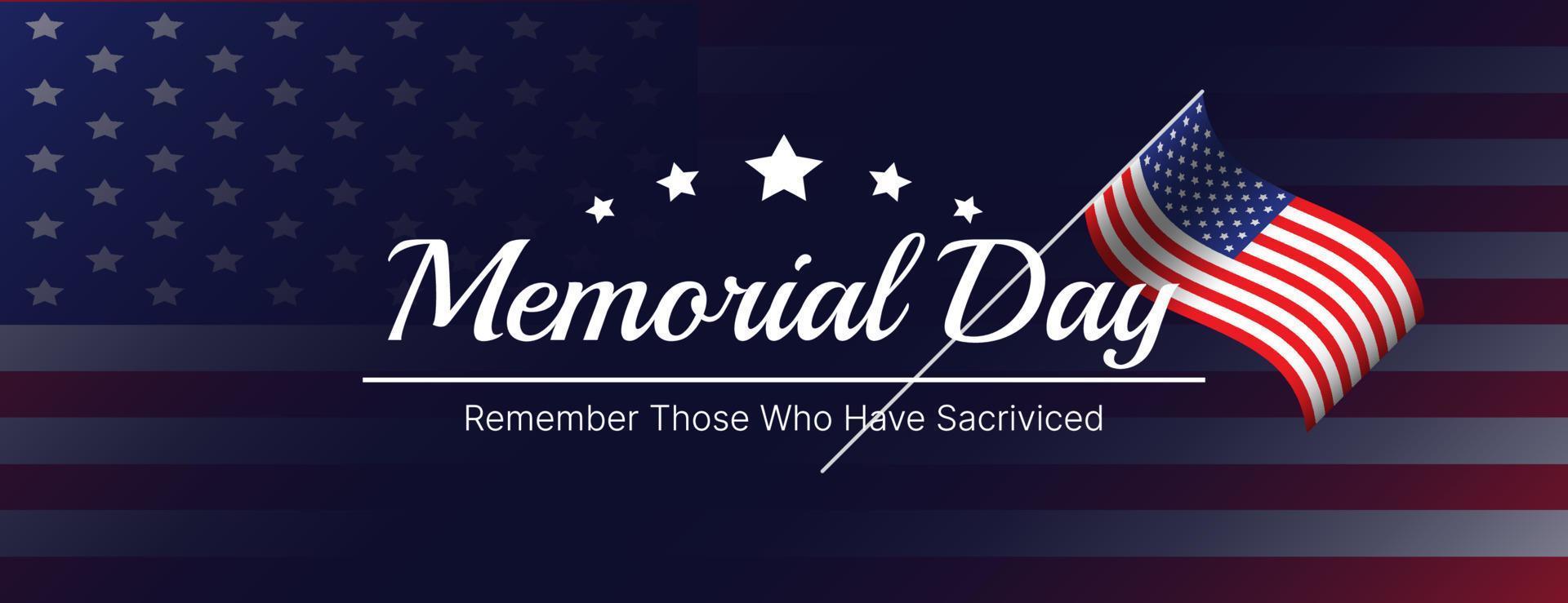 USA memorial day card or background. vector illustration