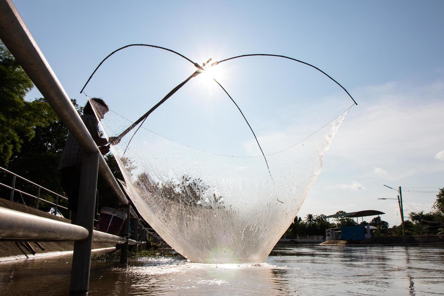 Fishermen fishing flattering. photo