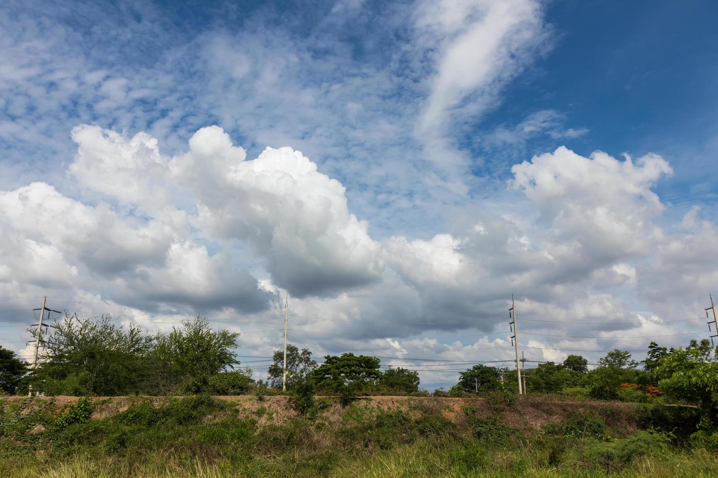 Cloudy sky on a country road. photo