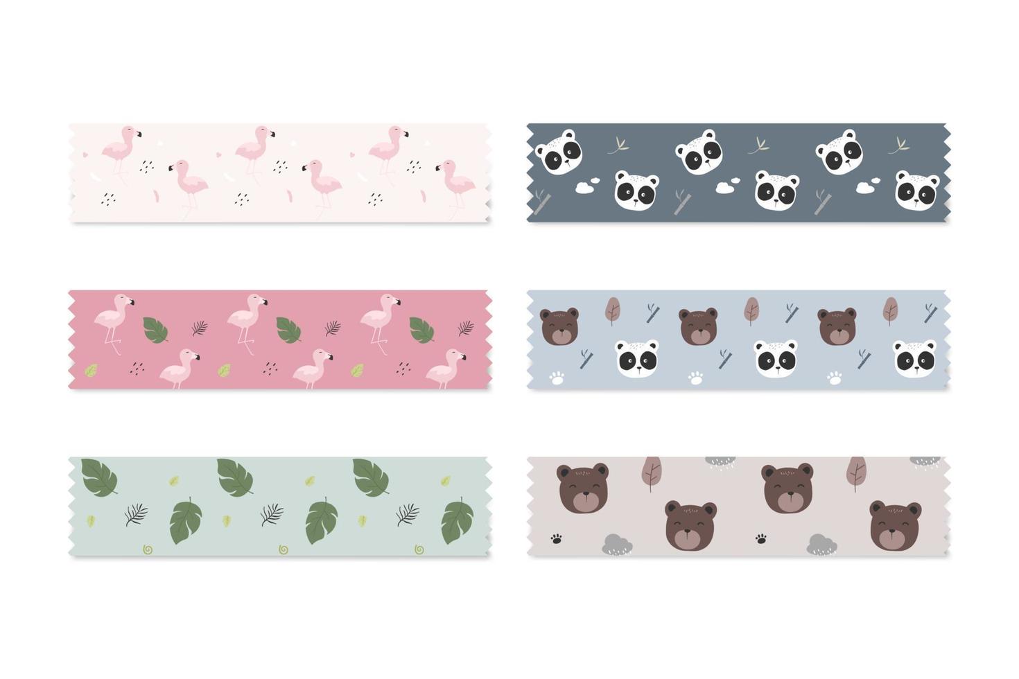 cute washi tape collection vector