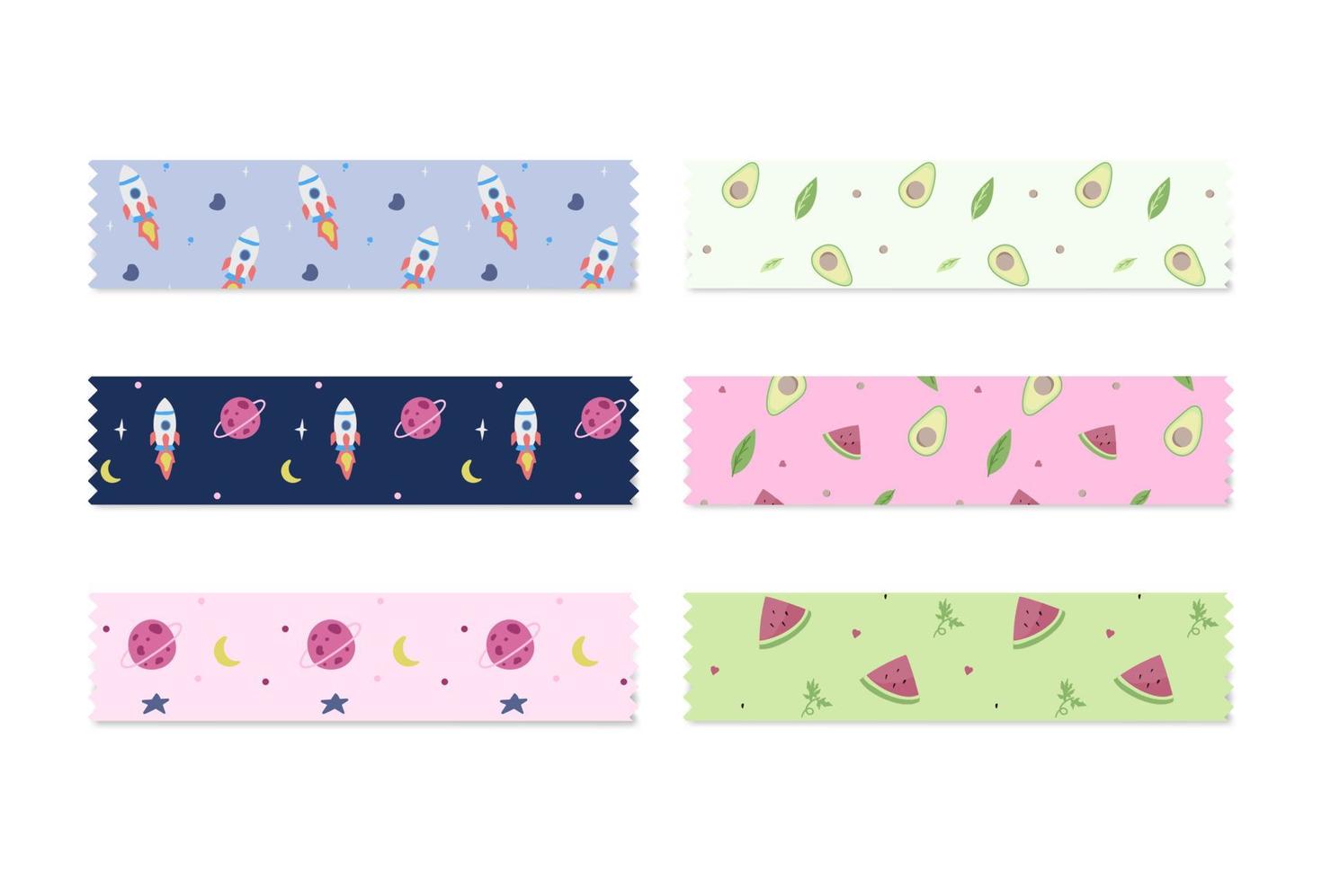 cute washi tape collection vector