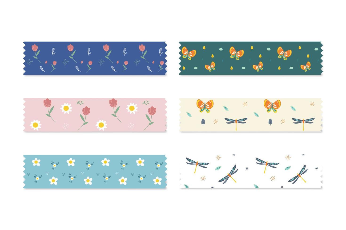 cute washi tape collection vector